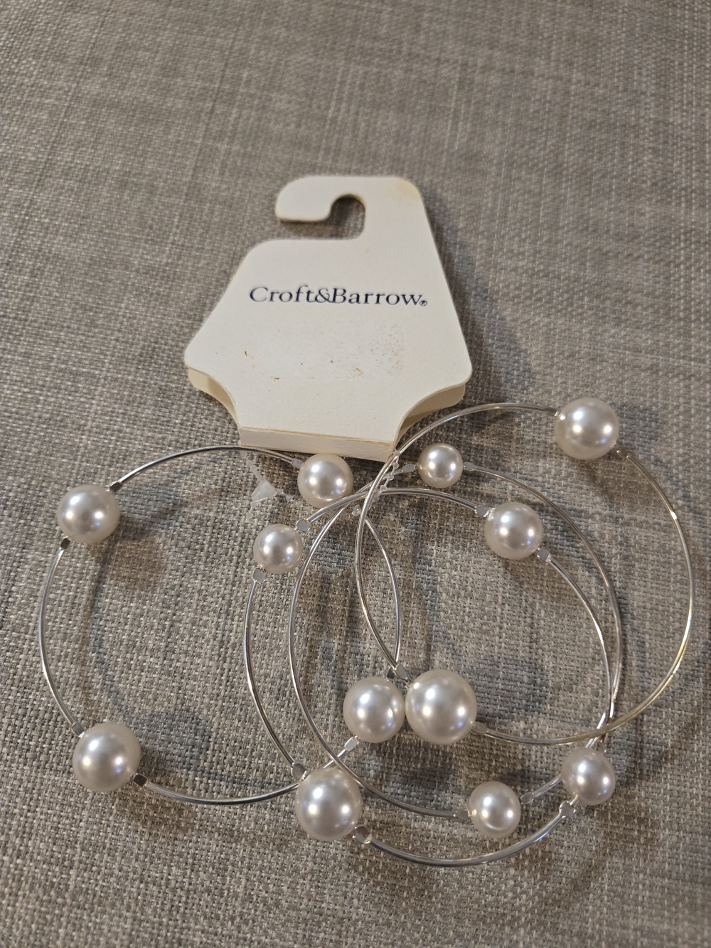 Croft & Barrow Silver Pearl  Bracelet - White Pearl